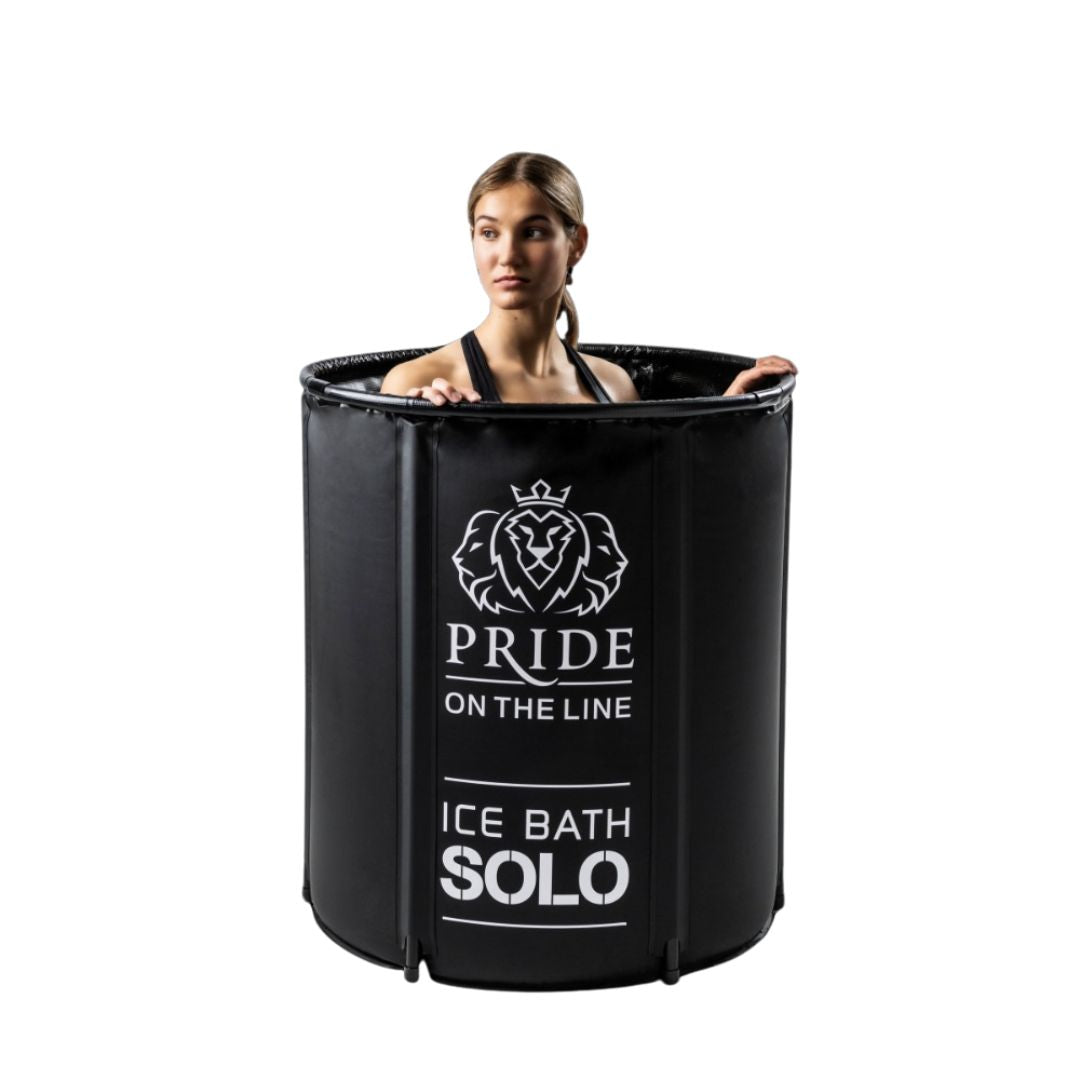 Pride On The Line Portable Recovery Solo Ice Bath Woman Submerged In Ice Bath View