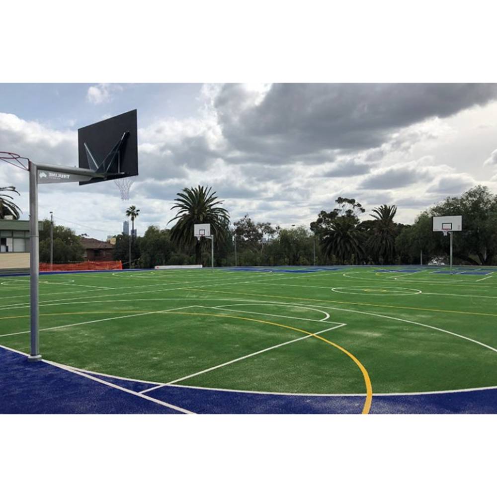Truline Reversible Basketball Netball Tower with 1.8m Outreach Back View