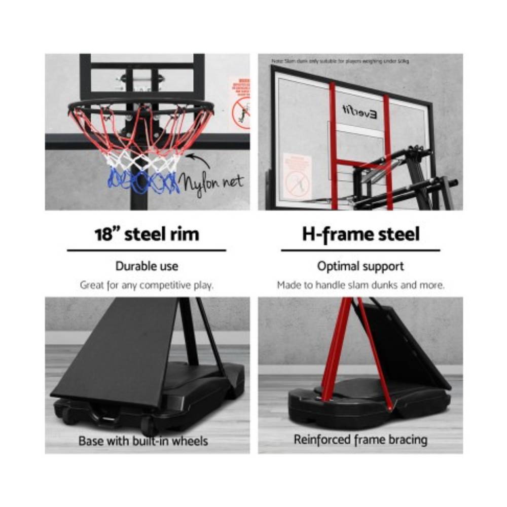 Everfit 3.05M Pro Portable Basketball Stand System Ring Hoop Net with Adjustable Height Features View