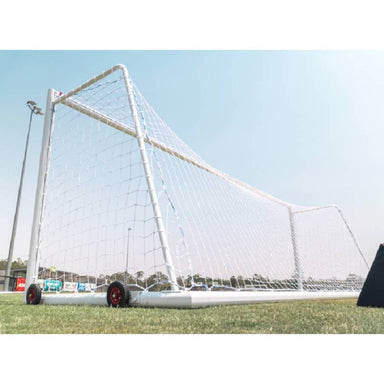 Veto Portable Aluminium Full Size Soccer Goal with Wheels Back View